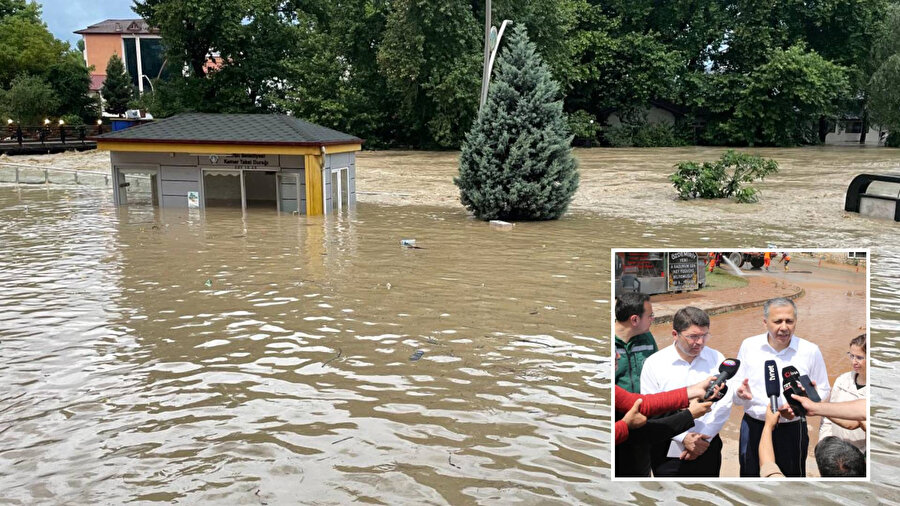 ​İçişleri Bakanı Ali Yerlikaya ve Adalet Bakanı Yılmaz Tunç sel bölgesinde açıklamalarda bulundu