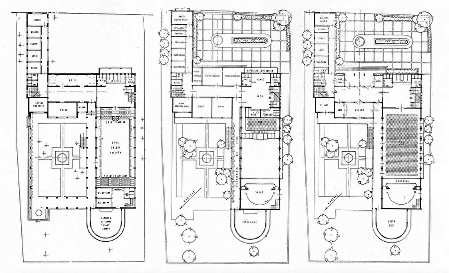 Yapının kat planları, Kaynak: Arkitekt dergisi. 