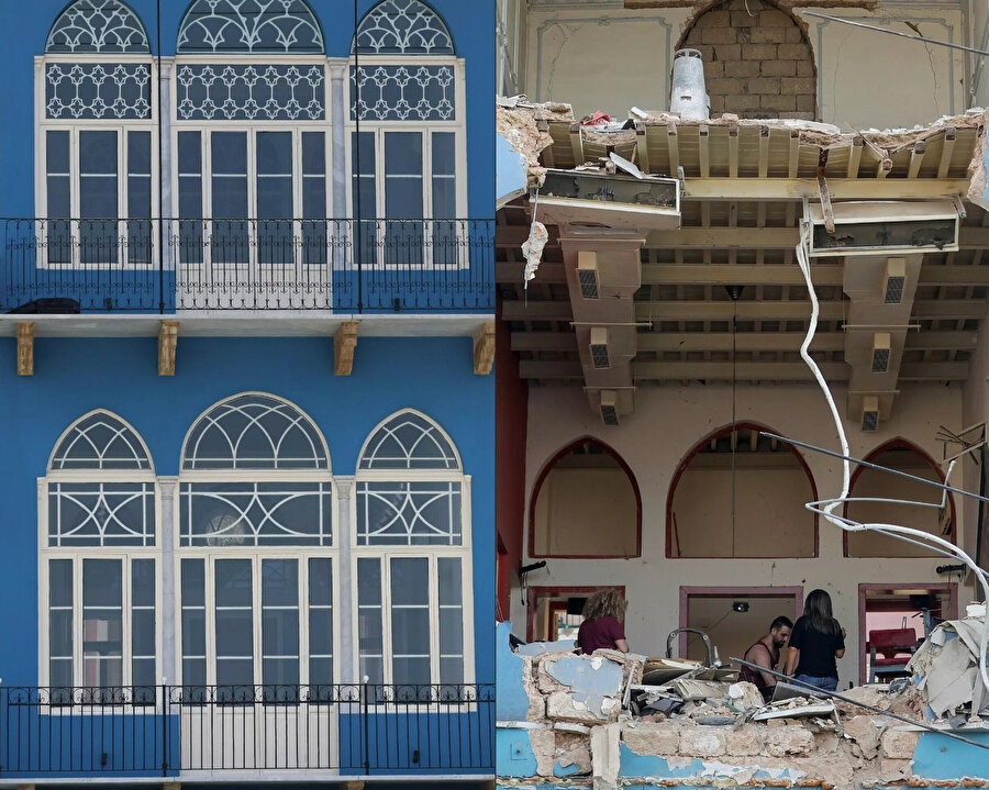 Yeniden ayağa kaldırılan yapılar arasında Mar Mikail'deki ünlü "Mavi Ev" de bulunuyor.