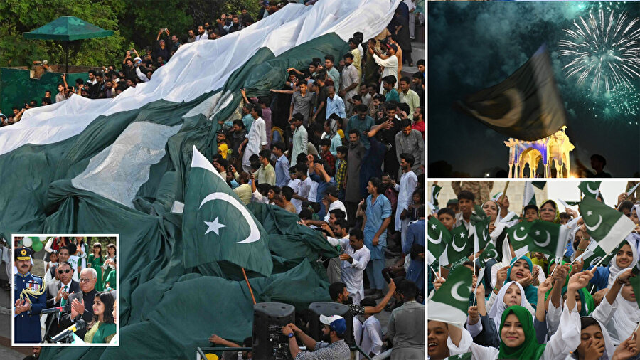 Pakistan'da 14 Ağustos 1947'de kazanılan bağımsızlığın 76. yıl dönümü ülke genelinde coşkuyla kutlanıyor.