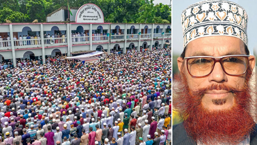 Bangladeşli dinî lider, toprağa verildi.