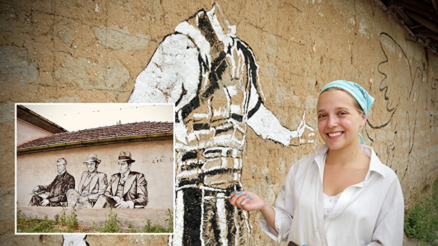 Duvarları tuvale dönüştürülen Bulgar köyü.