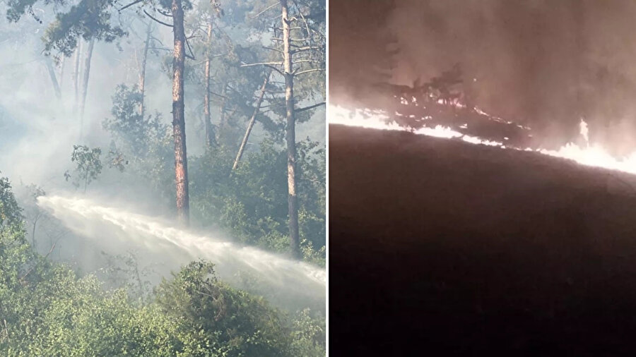 Yangın bölgesinden fotoğraflar