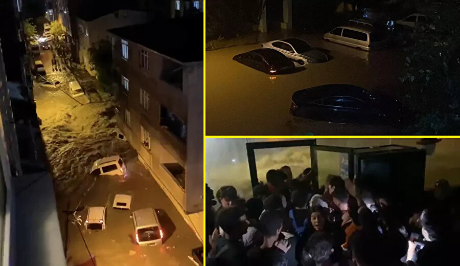 İstanbul'da sel görüntüleri