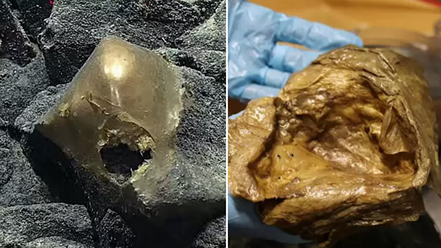 Denizde bulunan nesneden fotoğraflar