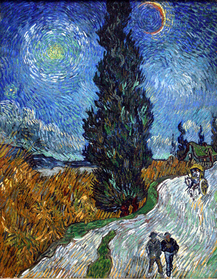 Selvili ve Yıldızlı Yol Vincent van Gogh'un tablo.