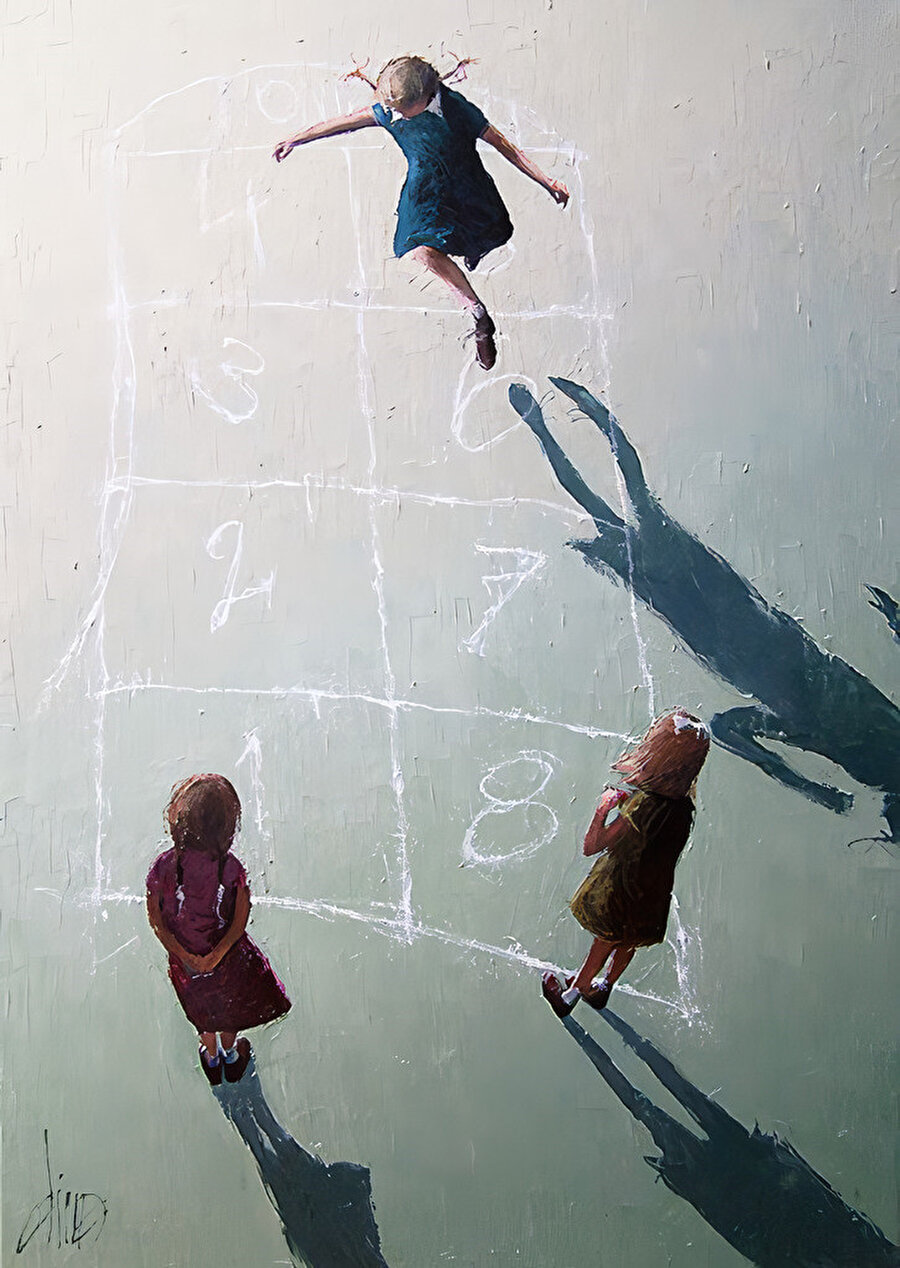 Düştüklerinde hemen kaldırılan çocuklar.