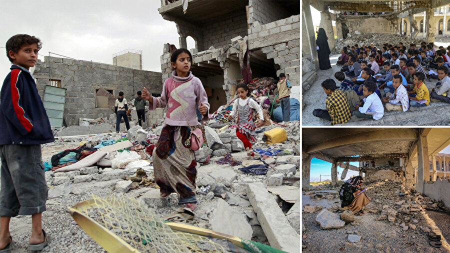 Yemen'de Suudi Arabistan'la İran arasında devam eden savaşın en büyük mağdurları, çocuklar...