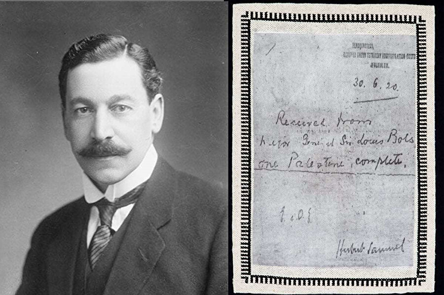 30 Haziran 1920'de, Filistin topraklarındaki İngiliz askerî yönetimi, sivil erkana devredildi. İşlem, Filistin'in ilk genel valisi Herbert Samuel'e ulaştırılan küçük bir makbuzla tamamlandı.