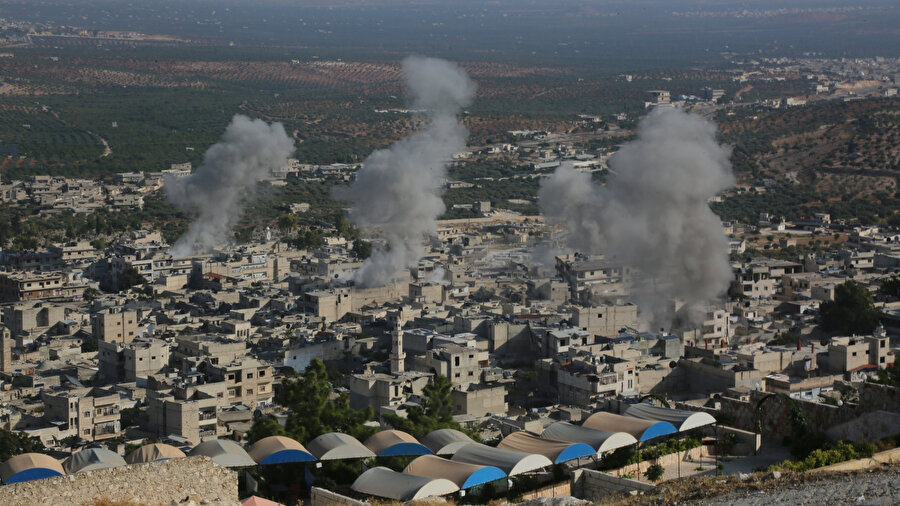 Esed rejiminin saldırısının ardından İdlib'in Eriha kenti, 7 Ekim 2023.