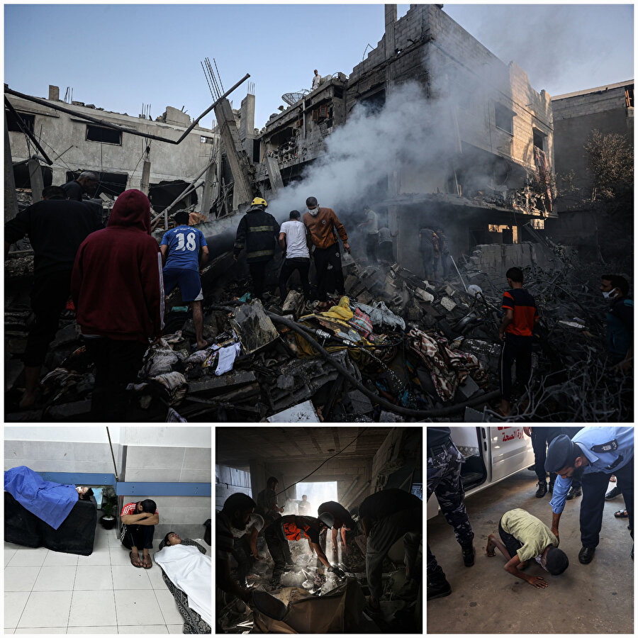 İsrail'in Gazze'ye saldırıları 8'inci gününde de devam etti.