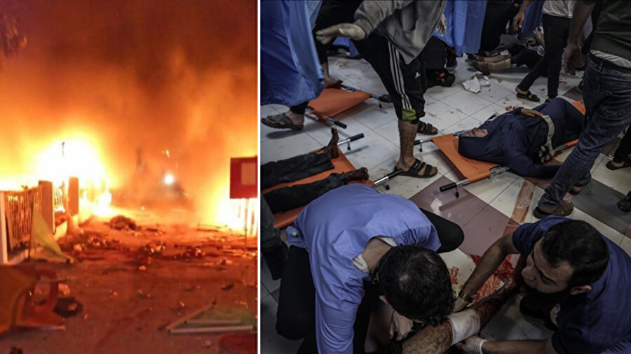 İsrail'in El-Ehli Baptist Hastanesi'ne düzenlediği bombalı saldırıda yüzlerce kişi hayatını kaybetti. 