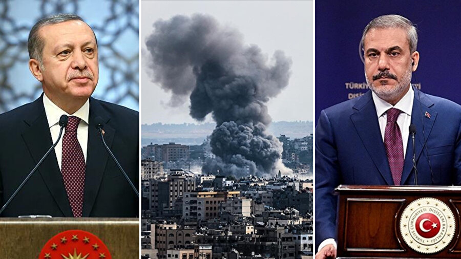 Erdoğan ve Fidan'ın İsrail-Filistin mesajları dünya basınında