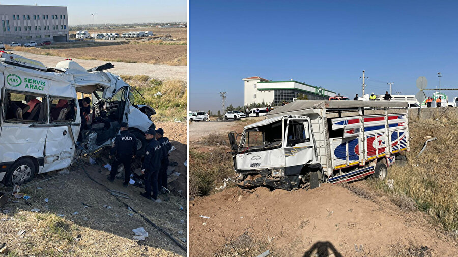 Aksaray'da işçi servisi ile kamyonet çarpıştı: Ölü ve yaralılar var