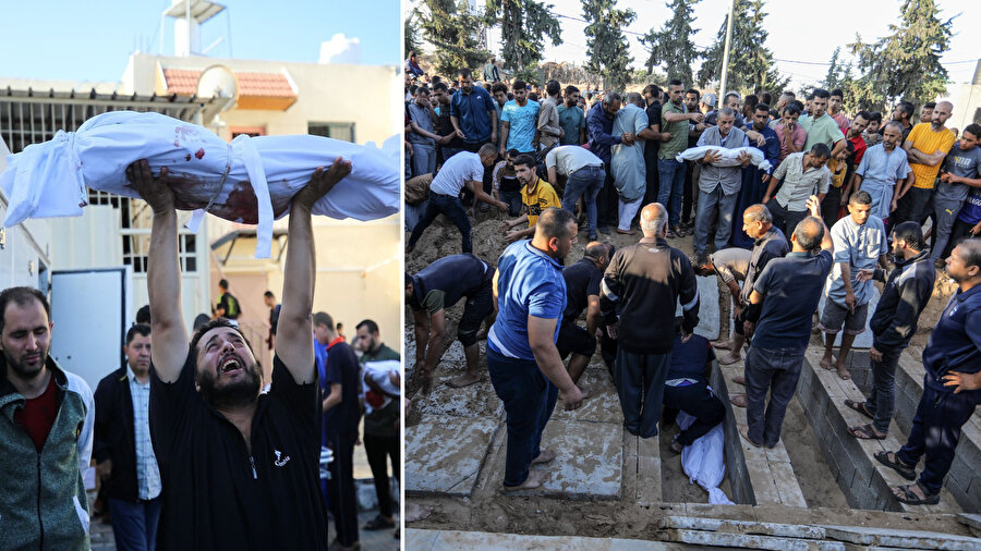 Savaşın başlamasının 25'nci gününde yaklaşık 2,3 milyon nüfusa sahip Gazze Şeridi'ndeki 1,4 milyon Filistinli, yoğun bombardımanın altında yerinden edildi.