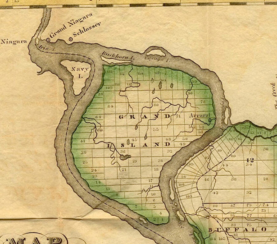 Adanın sağ tarafında, nehrin yakınında Ararat'ın önerilen konumunu gösteren harita.