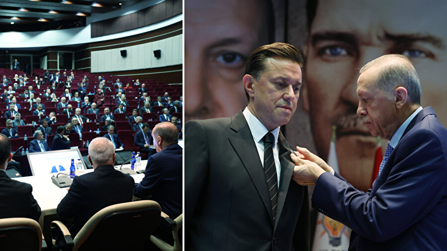 Hatipoğlu'nun rozetini MKYK toplantısı öncesi Cumhurbaşkanı Erdoğan taktı.