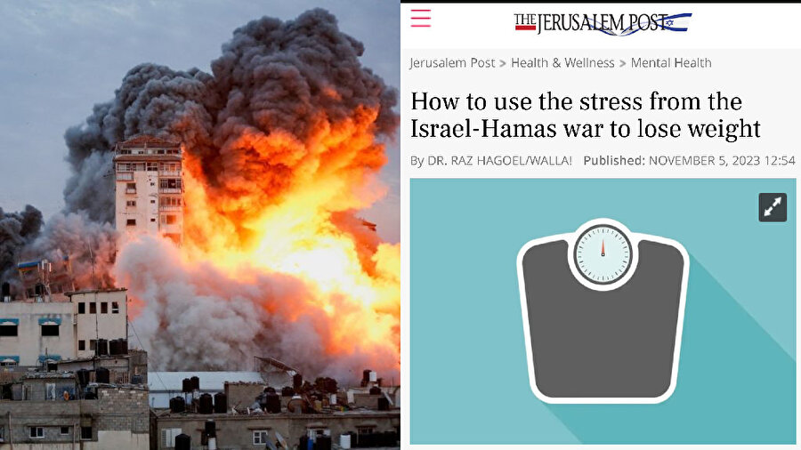 İsrail'in Gazze'de sivilleri hedef alan işgal saldırılarından her geçen gün hayatını kaybedenlerin sayısı hızla atarken İsrail gazetesi The Jerusalem Post, &quot;Kilo vermek için İsrail-Hamas savaşının stresinden nasıl yararlanılır?&quot; başlıklı bir makale yayınladı.