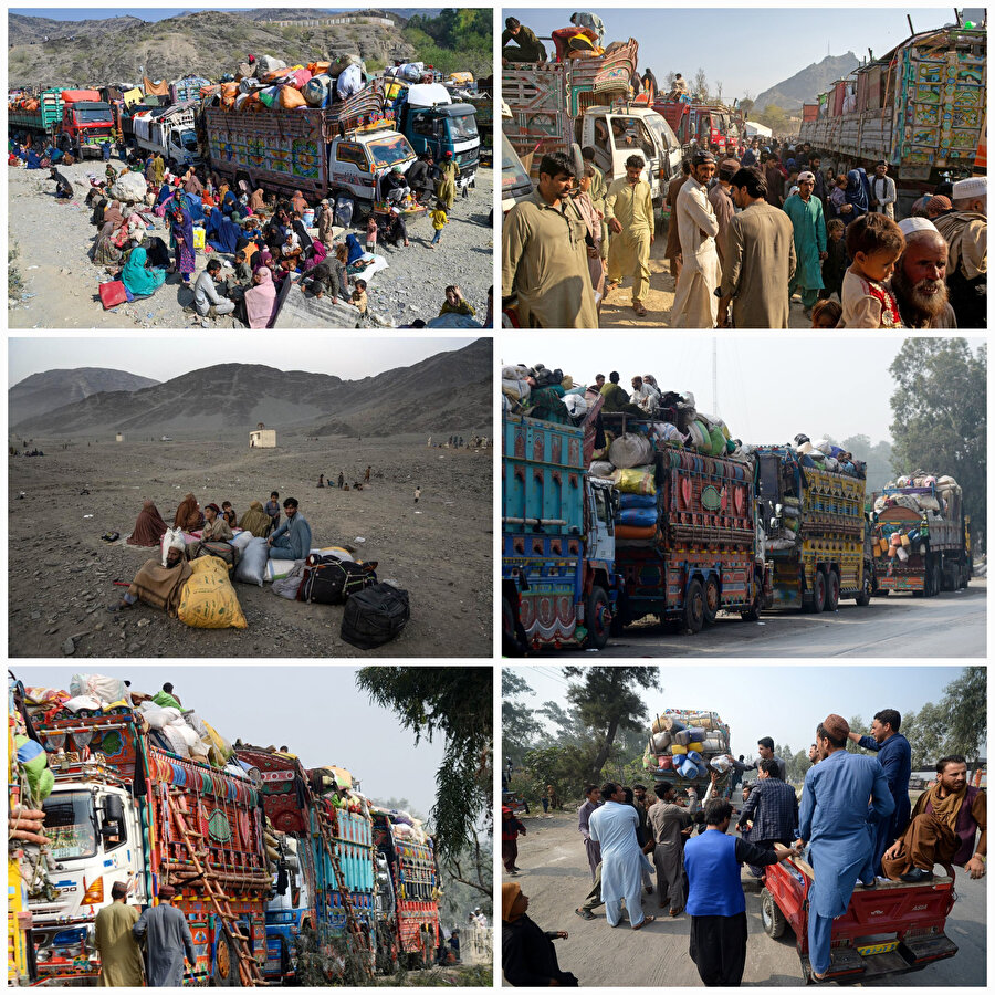 1 Ekim'den bu yana Pakistan ile Afganistan arasındaki Torkham ile Çaman sınır kapılarından her gün binlerce düzensiz göçmen ülkelerine dönüyor.