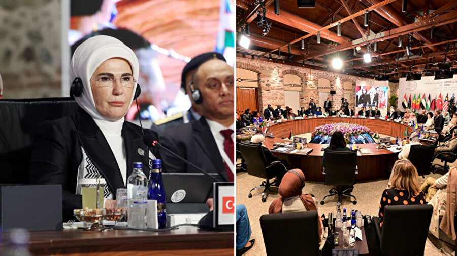 Emine Erdoğan, 'Filistin İçin Tek Yürek' temalı zirvede konuştu.