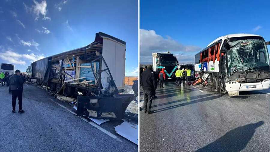 Sivas'ta yolcu otobüsü TIR'a çarptı: Ölü ve yaralılar var