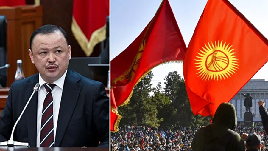 Kırgızistan bayrağı değişiyor.