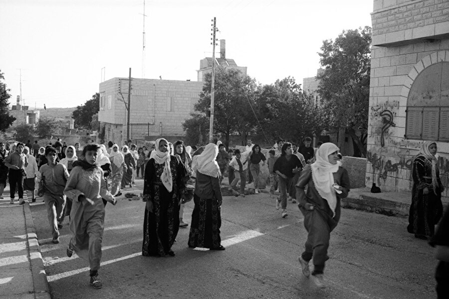 Ramallah sokaklarında bir gösteri, 1989.