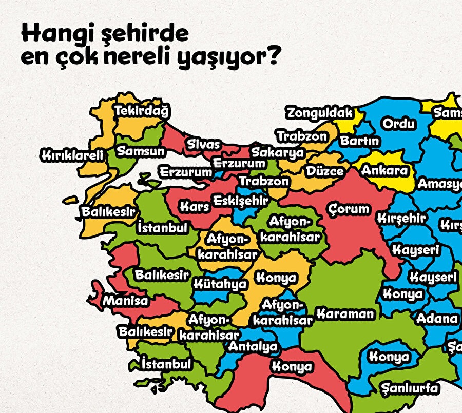 Hangi şehrimizde en çok nereli insan yaşıyor?