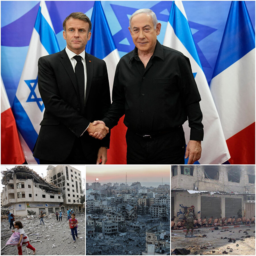 Fransa Cumhurbaşkanı Emmanuel Macron, Gazze'deki ağır sivil kayıplardan ötürü endişeli.
