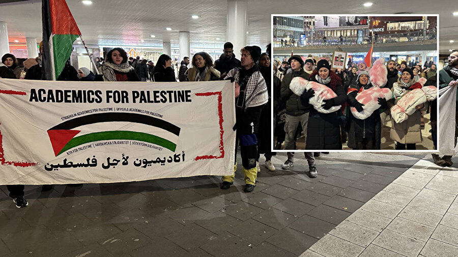 İsveç'te yeni yıl kutlamasını iptal eden yüzlerce kişiden Gazze'ye destek