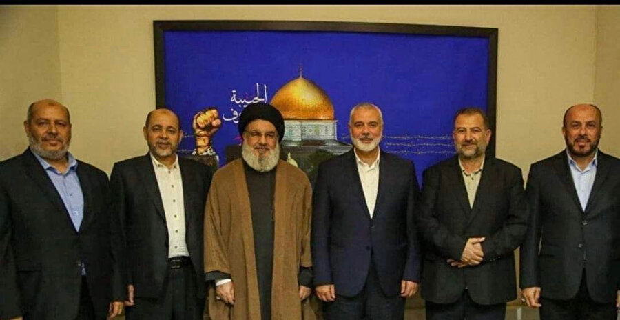 Hizbullah lideri Hasan Nasrallah, Hamas Siyasî Büro Başkanı İsmail Heniyye ve Hamas Siyasî Büro Başkan Yardımcısı Salih el-Aruri, üst düzey Hamas yetkililerinden oluşan bir heyetle Nisan 2023'te Beyrut'ta bir araya gelmişti. 
