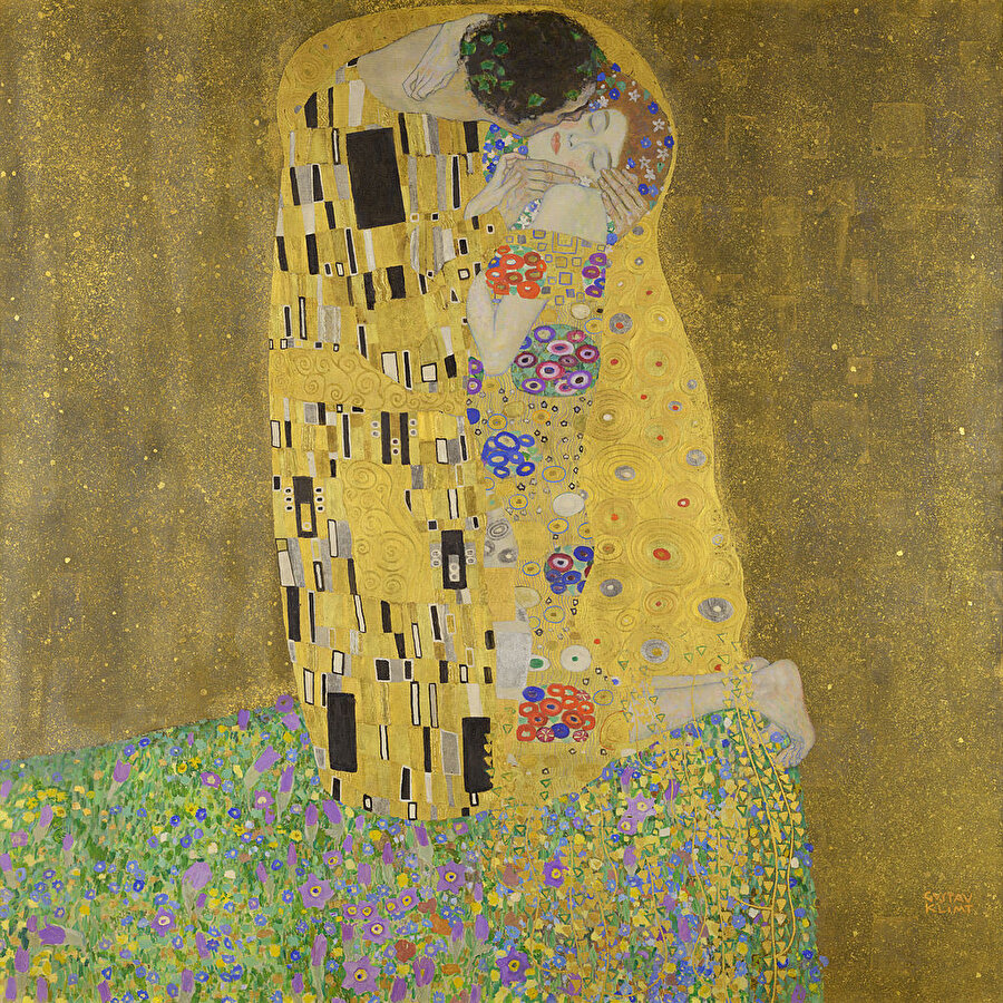 Gustav Klimt’in Öpücük isimli eseri, 1908.