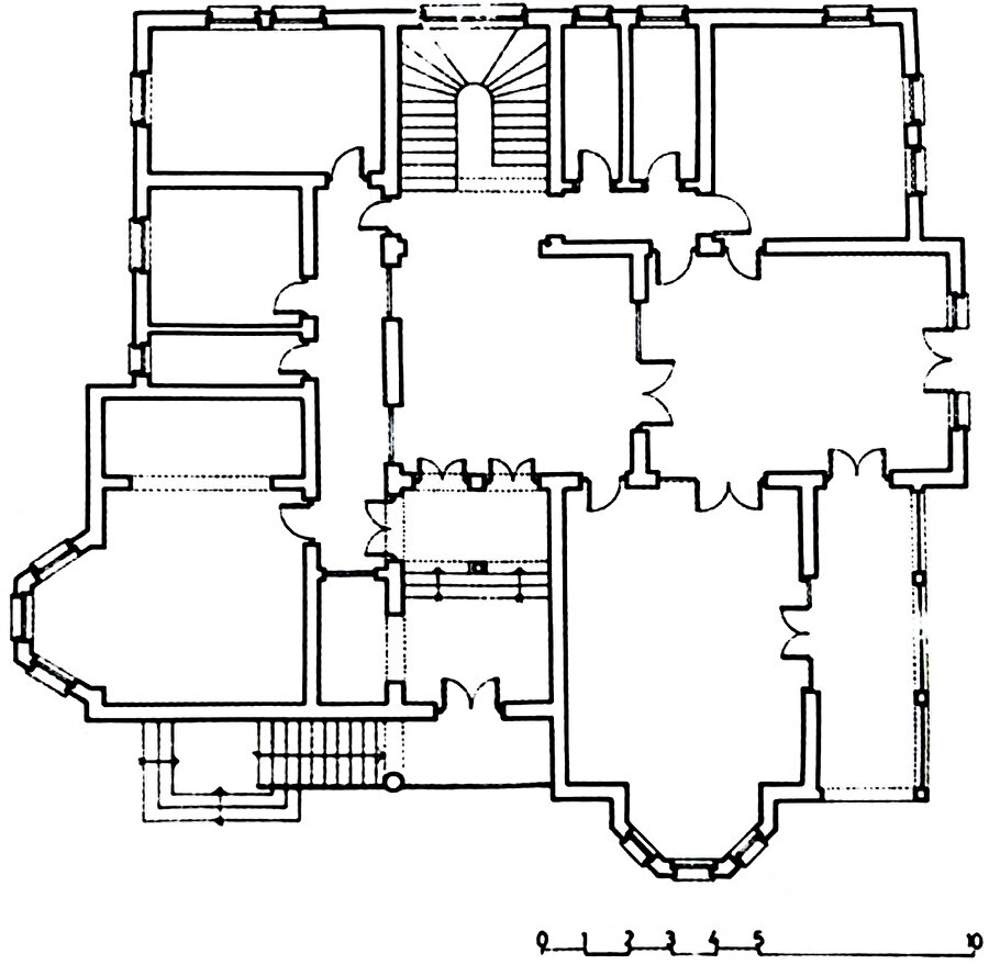 Mongeri Binası, zemin kat planı. Fotoğraf: Sözen, 1984, s.102, Erten, 2016