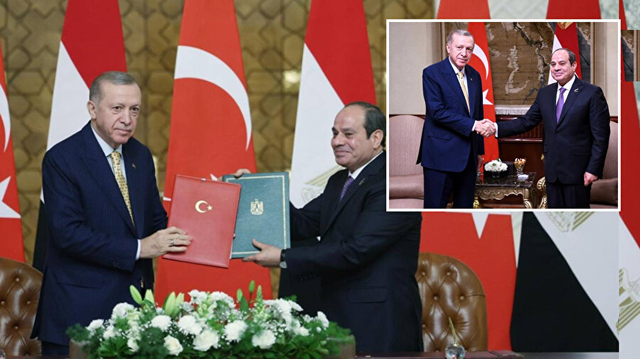 Cumhurbaşkanı Recep Tayyip Erdoğan ile Mısır lideri Abdülfettah el-Sisi