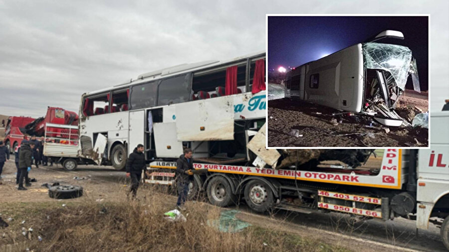 Yozgat'ta yolcu otobüsü devrildi: 1 ölü, 18 yaralı