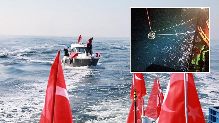 Marmara Denizi'nde batan geminin enkazına ulaşıldı