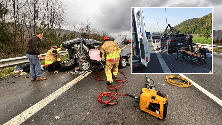 ​Anadolu Otoyolu'nda cip ile otomobil çarpıştı
