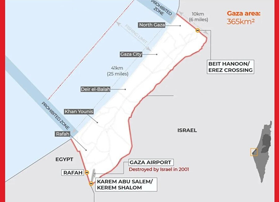 17 yıldır İsrail ablukası altındaki Gazze Şeridi.