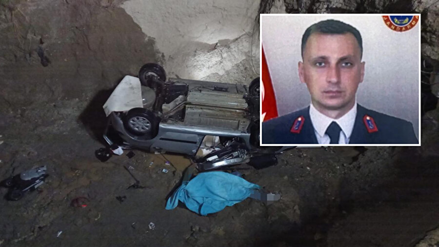 Otomobiliyle çukura düşen uzman çavuş hayatını kaybetti