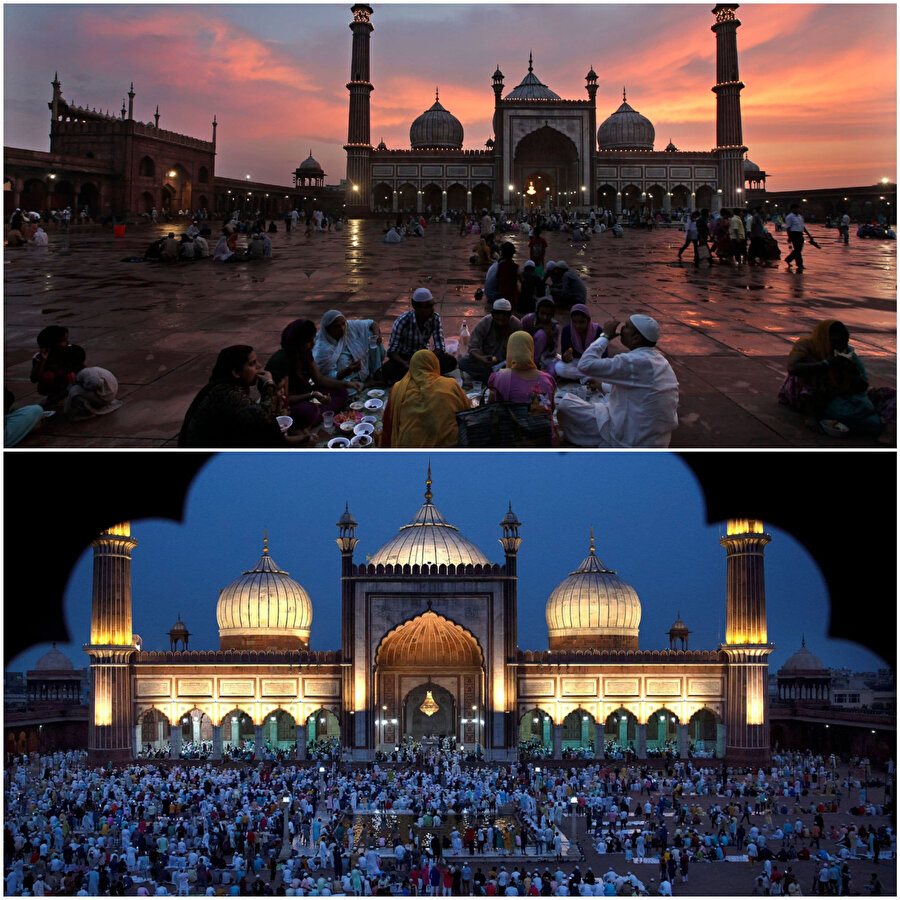 Yeni Delhi’de Müslümanların yoğun olarak yaşadığı Cuma Mescidi'nin çevresindeki cadde ve sokaklar iftar saatinde hınca hınç doluyor.