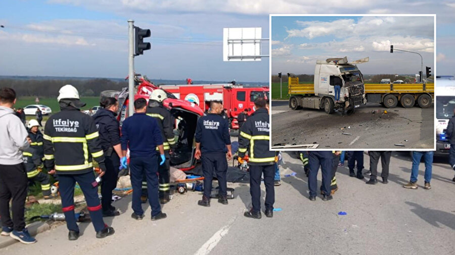 Tekirdağ'da tır ile yolcu minibüsü çarpıştı