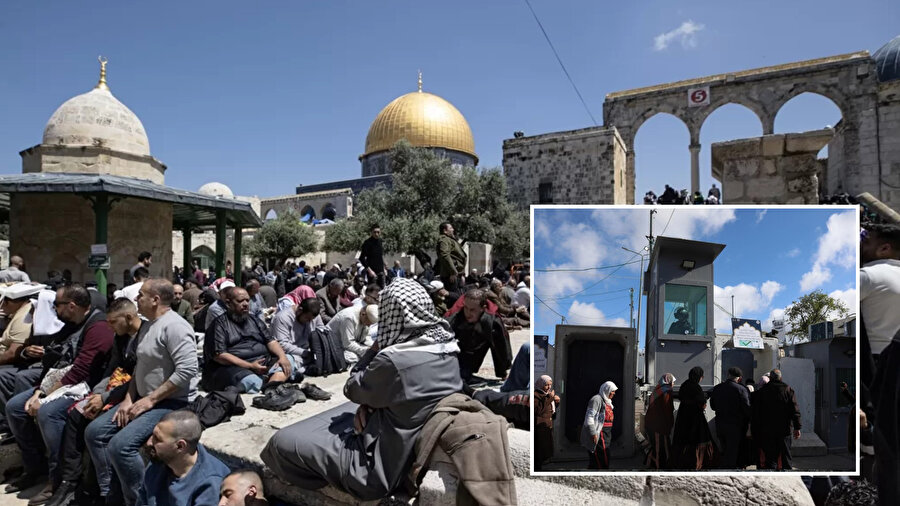 Mescid-i Aksa'da Ramazan ayının ikinci cuması: İsrail güçleri kimlik kontrolü yaptı