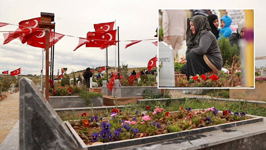 Deprem bölgesinde mezarlıklara ziyaret