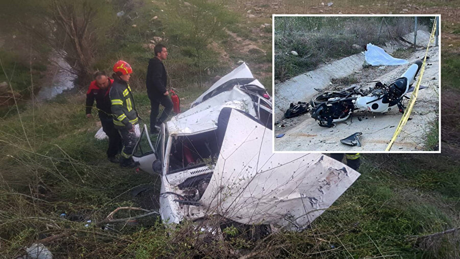 Denizli'de otomobil ile motosiklet çarpıştı: 3 ölü