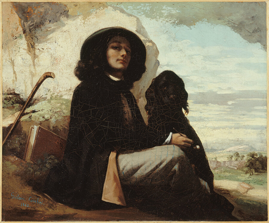 Self-Portrait with a Black Dog, 1841.