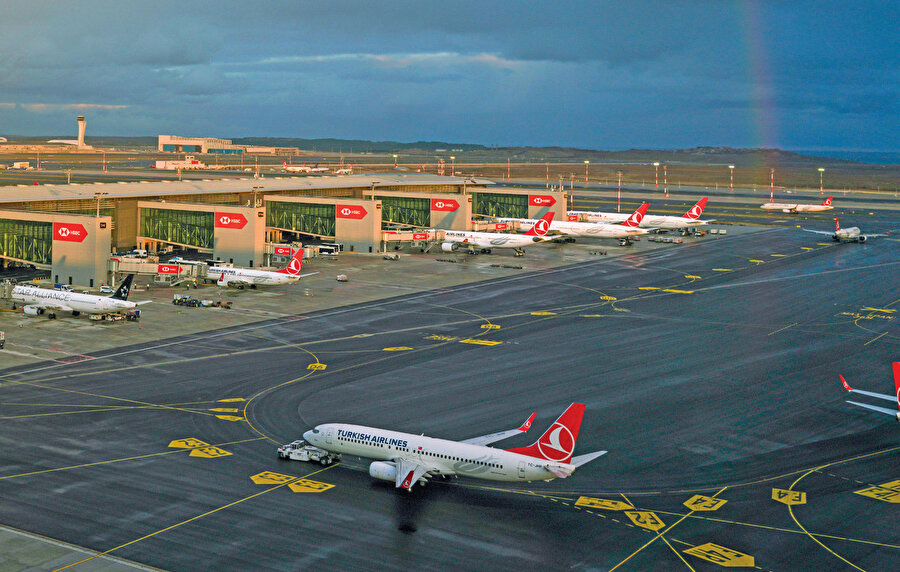 Türk Hava Yolları uçakları.