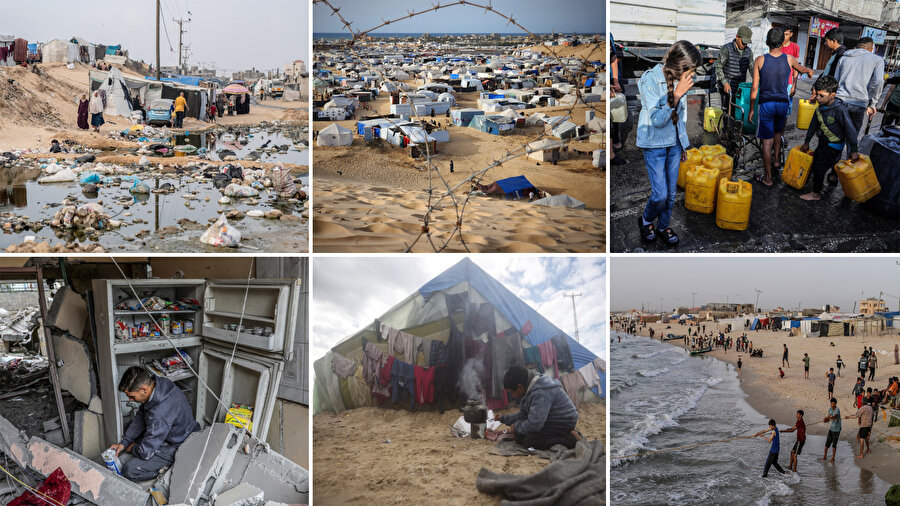 İsrail kara operasyonlarının öncelikli hedefinde olan Refah, çöl gibi yanıyor.
