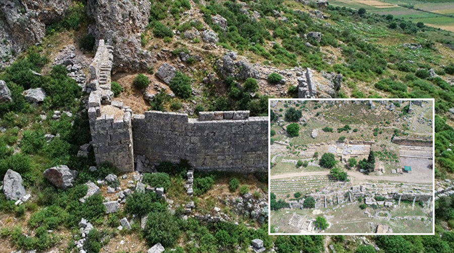 Sillyon Antik Kenti'ndeki 10 bin kişilik stadyum gün yüzüne çıkarılıyor.