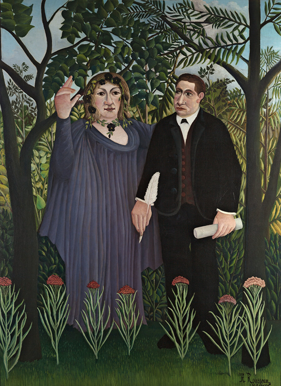 The Muse Inspiring the Poet (Double Portrait of Marie Laurencin and Guillaume Apollinaire), 1909.