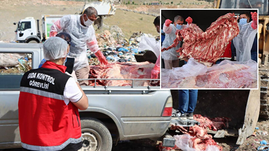 Adıyaman'da ele geçirilen hastalıklı etler imha edildi